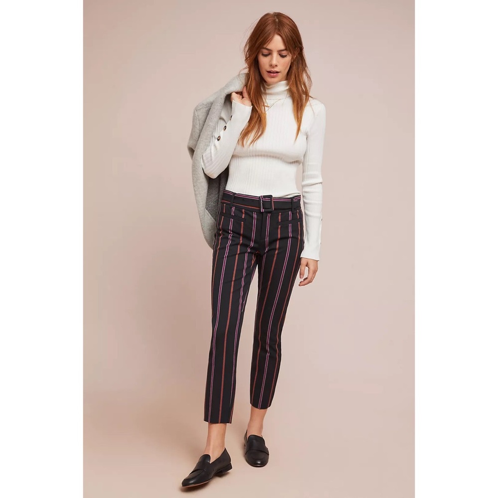 Anthropologie the Essential Slim Striped Trouser